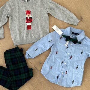 4 piece Lot Janie and Jack Boys Holiday sz 3 all BNWT tartan NUTRACKER